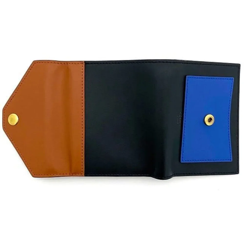 Celine Trifold Wallet Black Brown Blue - Picture 5 of 10